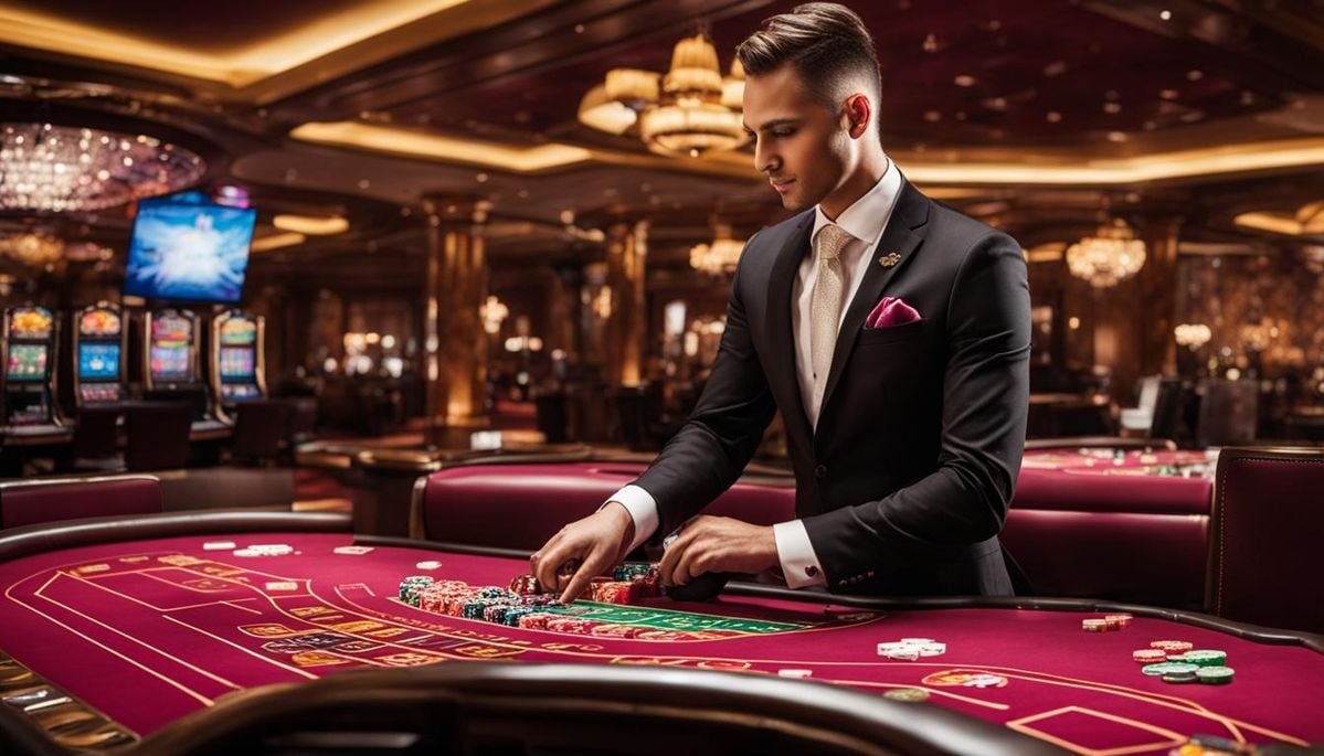 Evening live casino atmosphere on bd 33 with readable purple neon interface